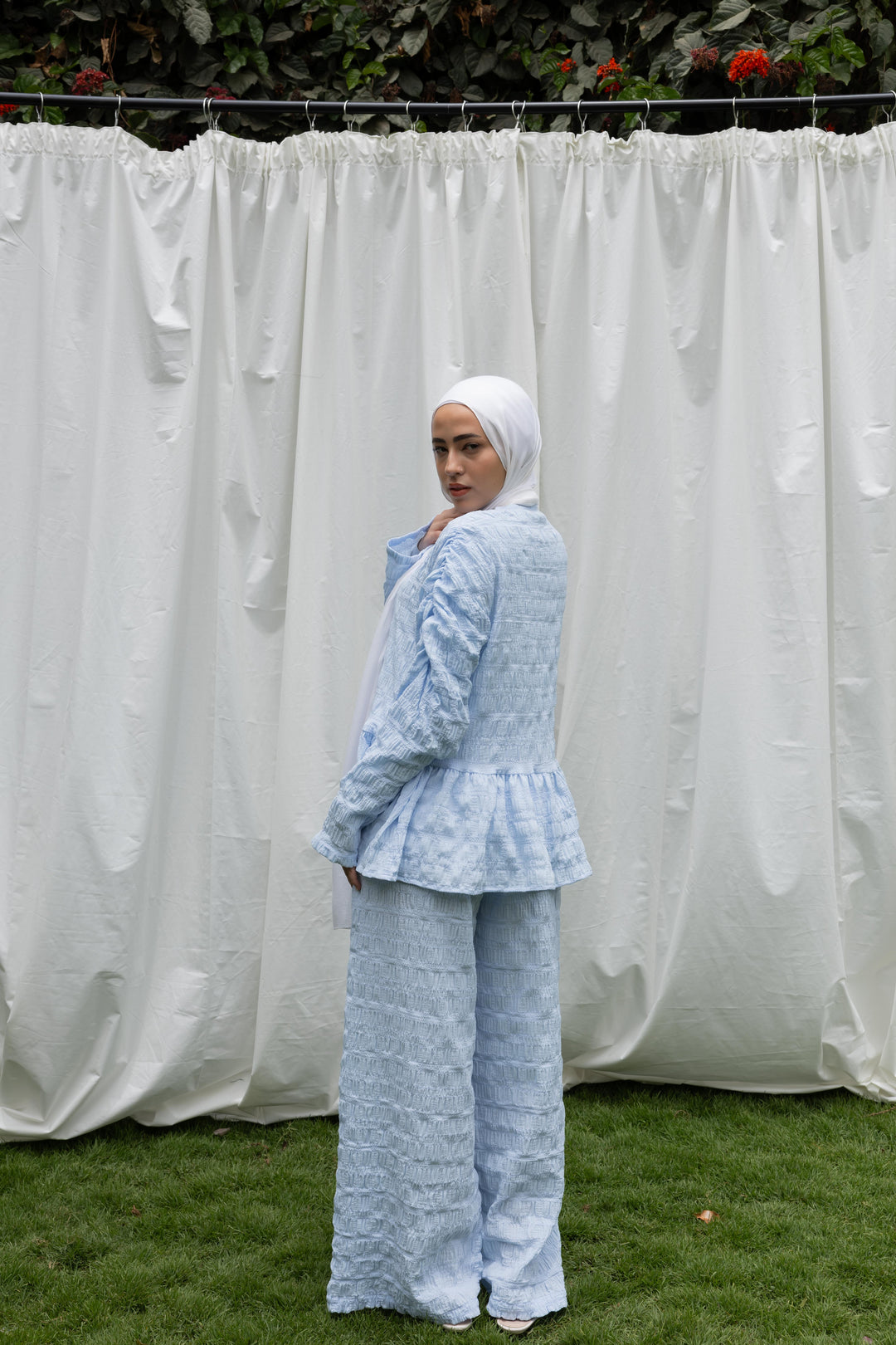 Crinkle Bloom Set in Baby blue