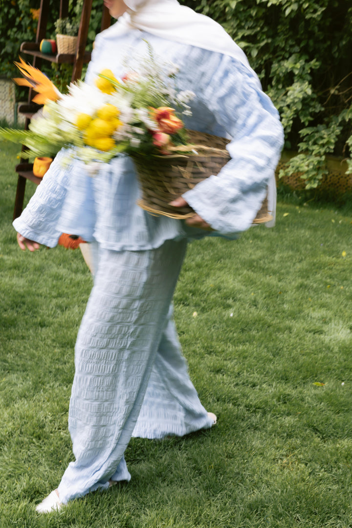 Crinkle Bloom Set in Baby blue