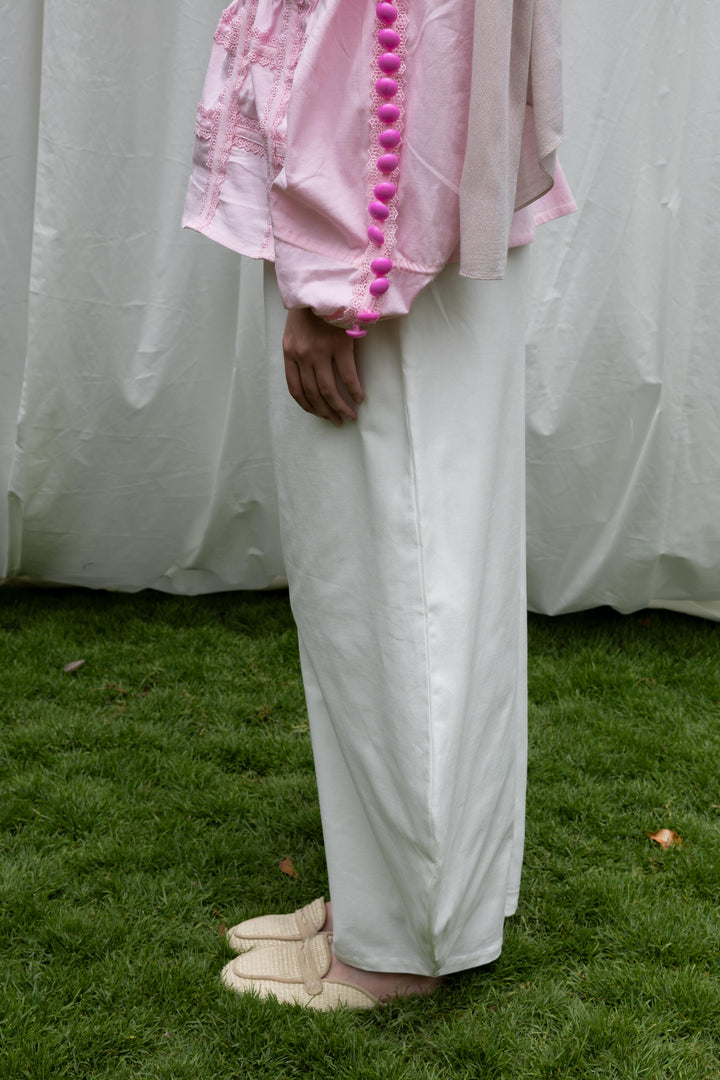 Barrel pants in White