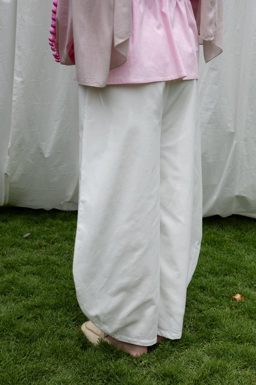 Barrel pants in White