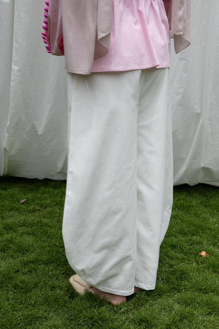 Barrel pants in White