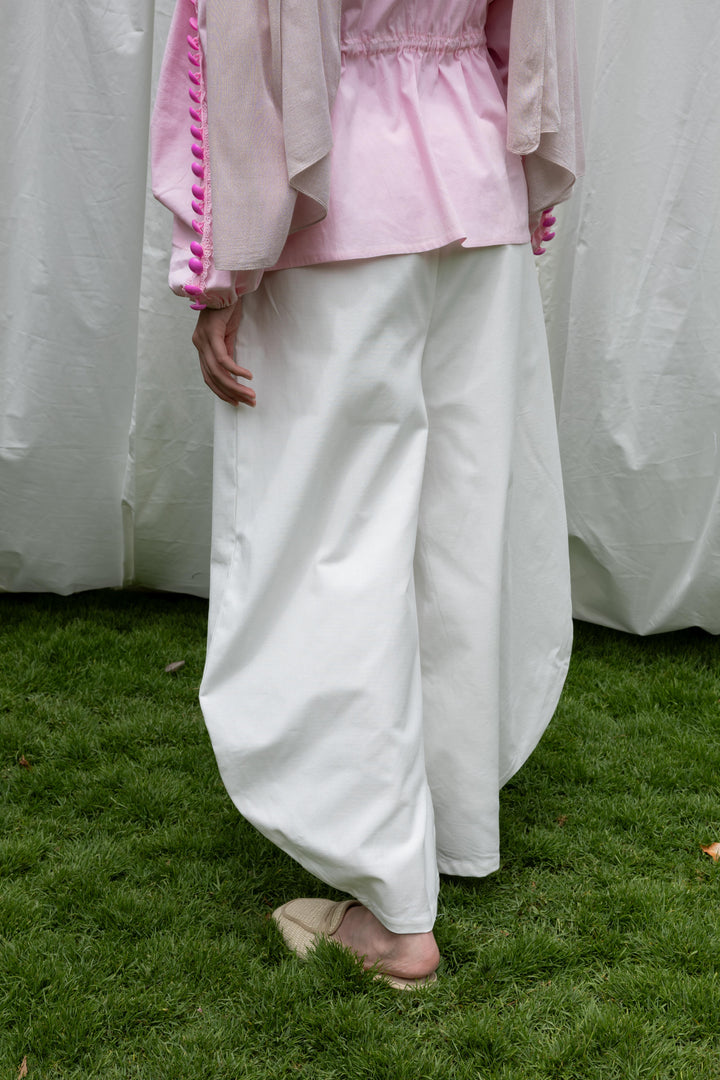 Barrel pants in White