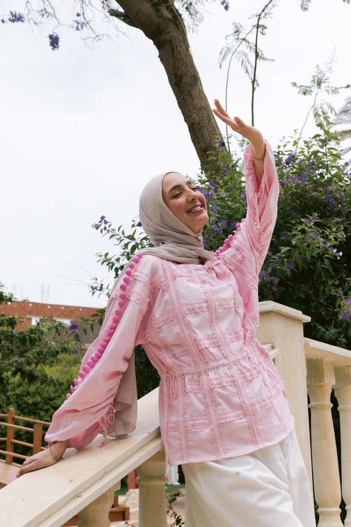Cotton Candy Top in Powder Pink