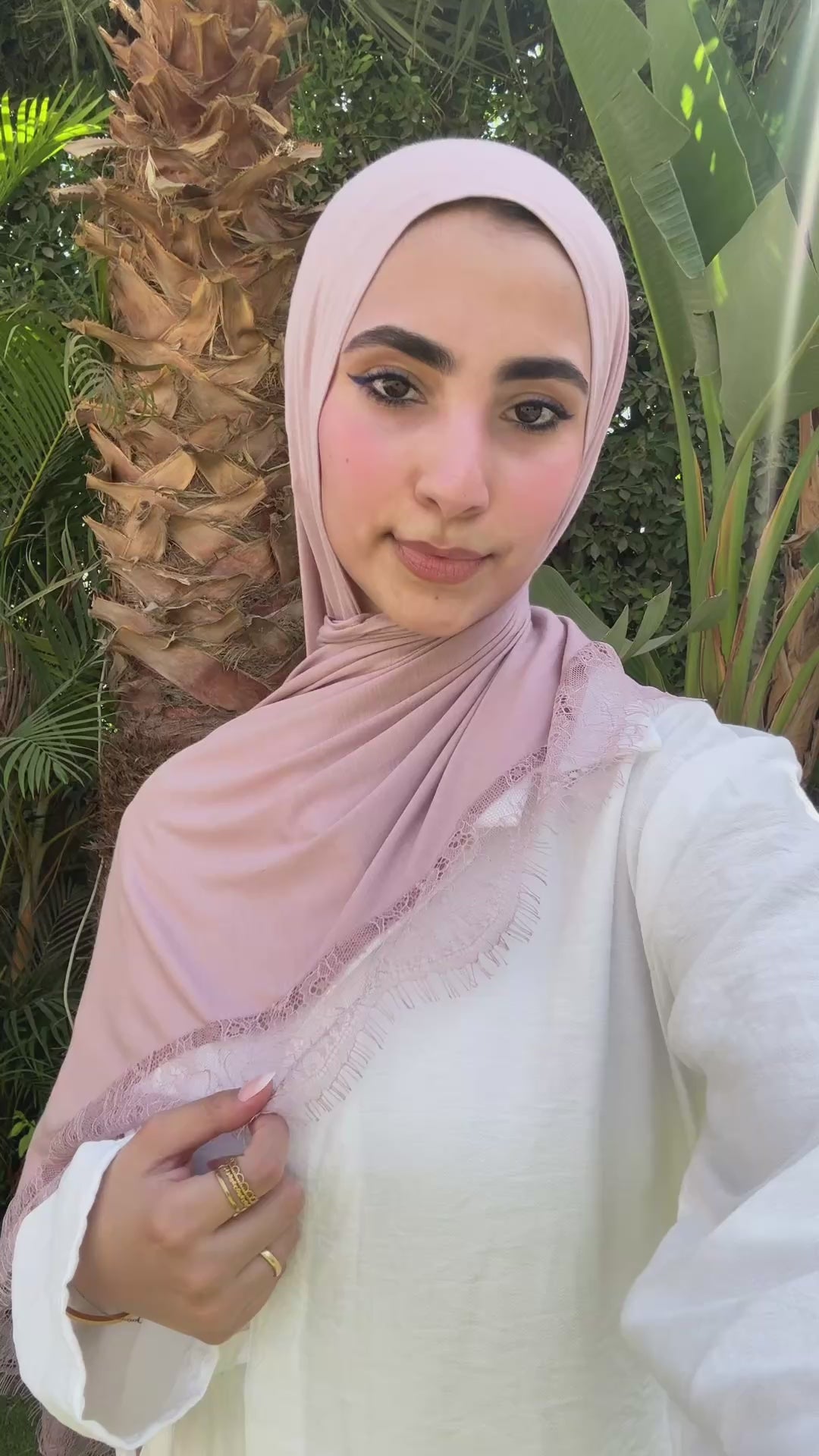 Lace Jersey Set in Dusty Pink