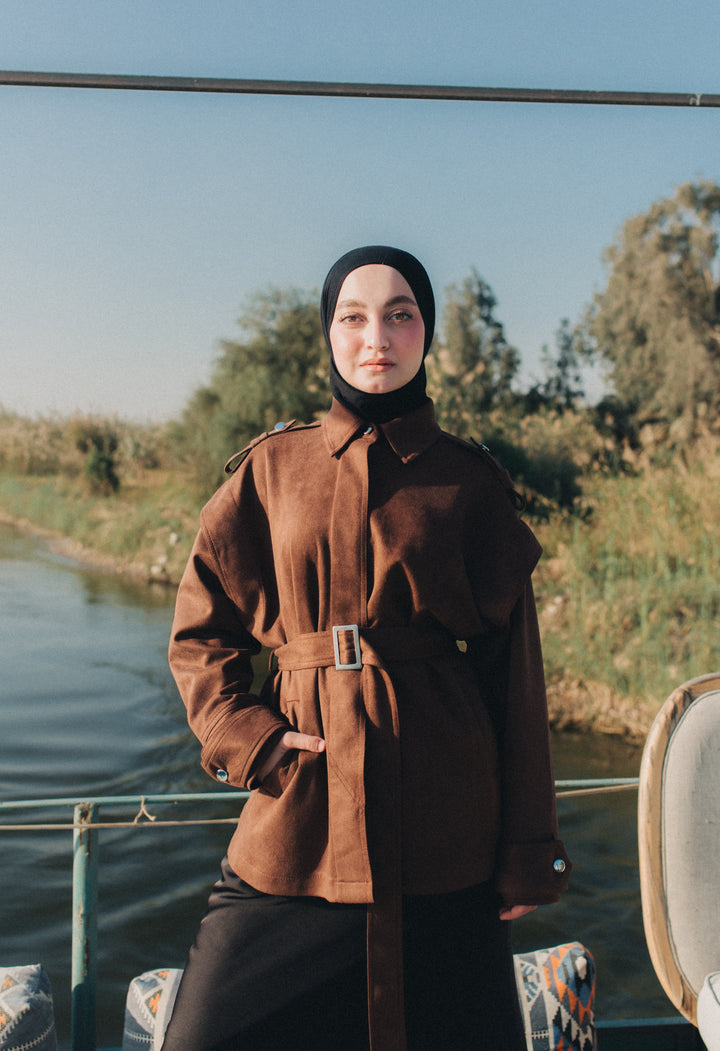 Suede Jacket in Brown